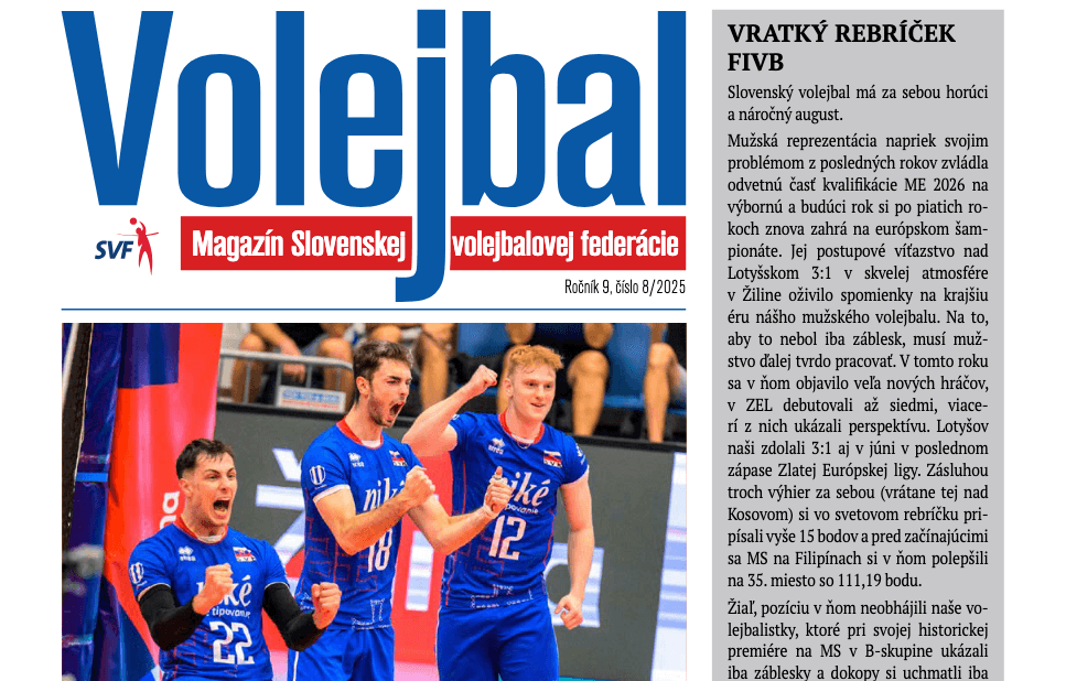 Vychádza nové číslo magazínu Volejbal – august 2025