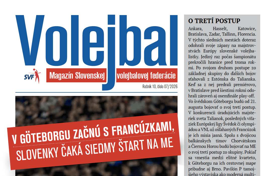 Vychádza nové číslo magazínu Volejbal – júl 2026