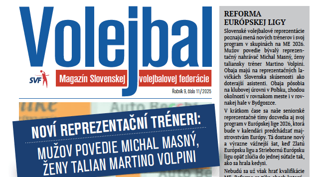 Vychádza nové číslo magazínu Volejbal – november 2025