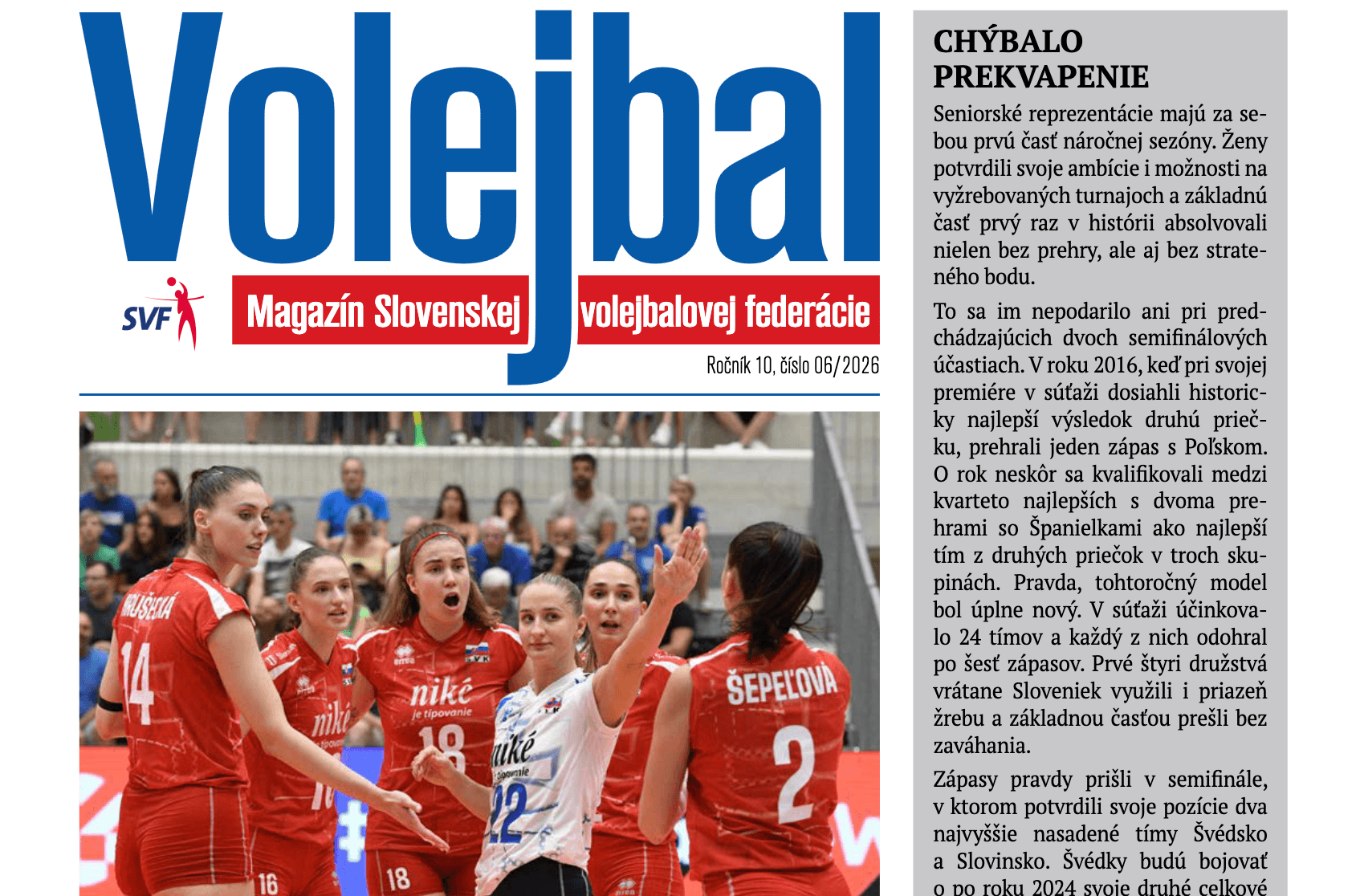 Vychádza nové číslo magazínu Volejbal – jún 2026
